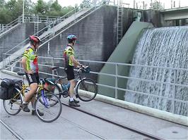 The impressive Flumenthal Dam on the River Aare, 41.1 miles into the ride and eight miles from Solothurn hostel